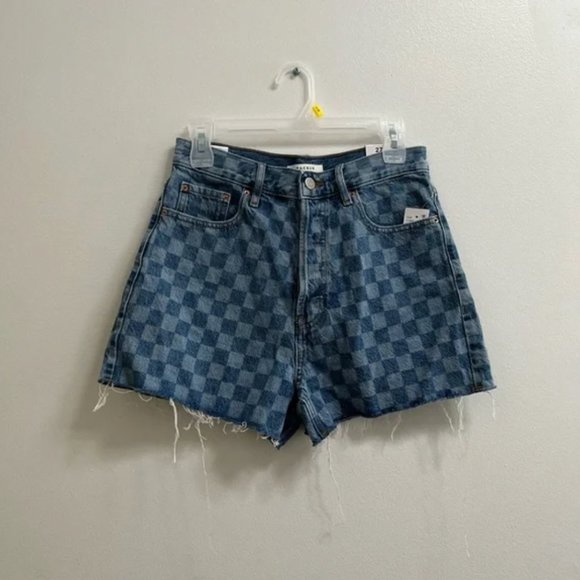 PacSun Checkerboard Jean Shorts 27 - Picture 1 of 3